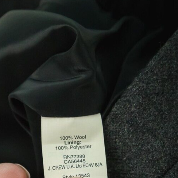 J. Crew Size 12 Grey Zip Pencil Straight Style Lined 100% Wool Work Skirt NEW - Picture 4 of 6